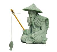 TROONZ Miniature Fisherman | Chinese Old Man Sandstone | Chinese Oldman Sitting Fishing Garden Statue Fish Tank Ornament Asian Bonsai Pot Decoration, TR0V0EMINEM5G5T7A8J