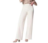 TROONZ Seamed Front Jeans,Abdominal Tightening Loose Fit High Waist Jeans | Women's Fashion for, Beach, Home, Working, Vacation, Dating White