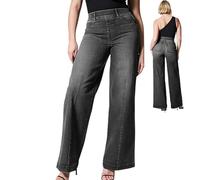 TROONZ Seamed Front Jeans,Seamed Front Elastic High Waist Jeans | Women's Fashion for Party, Beach, Home, Working, Vacation, Dating Black