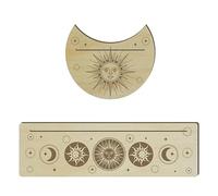 TROONZ Tarot Display Stand - Tarot Card Holders | Wooden Tarot Altar Bracket, Moon Shape and Rectangle Card Holder for Witch Divination Tools