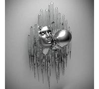 TROONZ Wall Art Decor, Love Heart 3D Metal Sculpture Effect, Romantic Couple Living Room Canvas Wall Art, Modern Abstract hug Lovers Painting Picture Poster Prints-A5||50 * 50cm