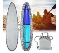 TROONZ Waterproof Kayak Cover 420D Oxford Fabric Kayak Dust Cover UV Protection Sunblock Shield for Fishing Boat/Kayak/Canoe,Gray,Fit 5.1m to 5.5m kayak