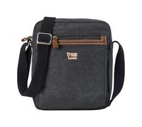 Troop London TRP0218 Classic Canvas Across Body Bag Black Stone Washed