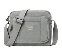Troop London TRP0235 Classic Canvas Across Body Bag Ash Grey