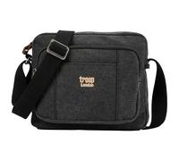 Troop London TRP0235 Classic Canvas Across Body Bag Black - Stone Washed