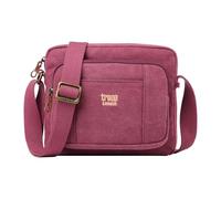 Troop London TRP0235 Classic Canvas Across Body Bag Burgundy