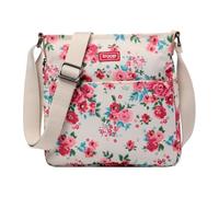 Troop London TRP0237 Classic Canvas Across Body Bag Beige Floral