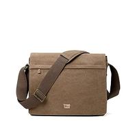 Troop London TRP0240 Classic Canvas Laptop Messenger Bag - 16.5 Diagonally Brown