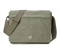 Troop London TRP0240 Classic Canvas Laptop Messenger Bag - 16.5 Diagonally Khaki
