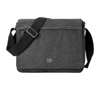 Troop London TRP0240 Classic Canvas Laptop Messenger Bag - Black Stone Washed