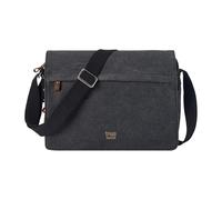Troop London TRP0241 Classic Canvas Messenger Bag Black Stone Washed