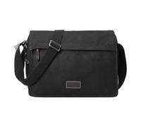 Troop London TRP0241 Classic Canvas Messenger Bag Black Wax