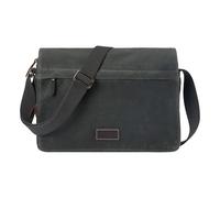 Troop London TRP0241 Classic Canvas Messenger Bag Dark Green Waxed