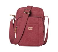 Troop London TRP0370 Classic Canvas Across Body Bag Burgundy