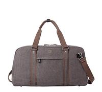 Troop London TRP0389 Classic Canvas Travel Duffel Bag, Large Holdall Charcoal