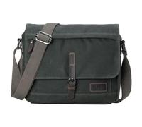 Troop London TRP0443 Heritage Canvas Leather Messenger Bag, Travel Bag, Tablet Friendly