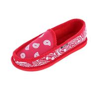 Trooper America Men's Bandana Print Slip On House Shoe Slipper, Red