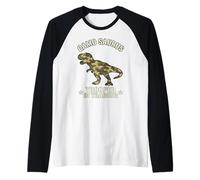 Trooper in Training Camo Saurus Military Kids boy Raglan Baseball Tee