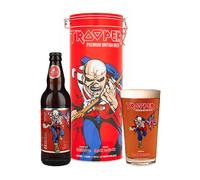 Trooper Premium Beer Gift Set - Original British Craft Beer 500ml & Branded Beer Glass in the Tin Gift Box. Great Christmas Gifts for Men, Stocking