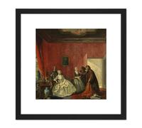 Troost Johanna Jewish Merchants 8X8 Inch Square Wooden Framed Wall Art Print Picture with Mount Artery8 Black One Size