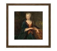 Troost Portrait Louise Christina Trip 8X8 Inch Square Wooden Framed Wall Art Print Picture with Mount Artery8 Brown One Size