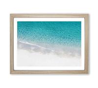 Tropea Beach In Calabria Italy Modern Art Framed Wall Art Print, Ready to Hang Picture for Living Room Bedroom Home Office Décor, Oak A2 (64 x 46 cm)