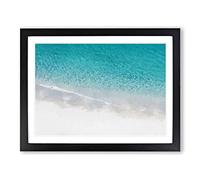 Tropea Beach In Calabria Italy Modern Art Framed Wall Art Print, Ready to Hang Picture for Living Room Bedroom Home Office Décor, Black A2 (64 x 46 cm)