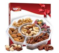 Tropgo Mixed Nuts Gift Set - Raw Pecans, Walnuts, Almonds & Mini Mango Cubes - Kosher Assortment in Elegant Red Box - Fruit and Nut Mix for Sharing - Thoughtful Mothers Day Gifts