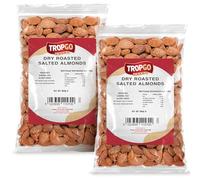 Tropgo Almonds Roasted & Salted 500g - Pack of 2 - Packed Fresh, Salted Almond Nuts with Fibre, Protein, and Minerals, Perfect for Snacking - Kosher Approved, Large Almonds - Bulk Food Buy