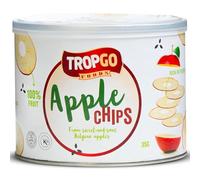 Tropgo - Belgium Apple Chips - 100% Fruit - Natural Healthy Snack - Fresh Red Apple Crisps 35gr - Recyclable Tin Fresh lock seal (1-Pack, Red)