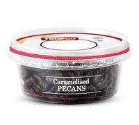 Tropgo Caramelised Pecans 100g - Sweet Nuts in a Resealable and Recyclable Nut Tub - Wholesome Trail Mix with Fibre Protein and Essential Minerals - Healthy Nuts for All Ages