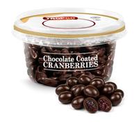 Tropgo Chocolate Cranberries 150gm Chocolate Tub - Non-GMO Cranberries Coated in Dark Chocolates - Ready-to-Eat Choco Snacks