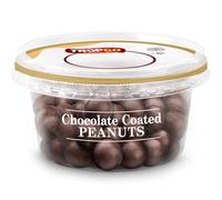 Tropgo Chocolate Peanuts 150g Chocolate Tub - Non-GMO Peanuts Coated in Dark Chocolates - Ready-to-Eat Choco Snacks