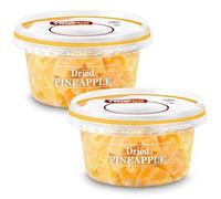 Tropgo Diced Pineapple 2 x 200g - Dried Fruit Snacks in Resealable and Recyclable Tub - Non-GMO, Fat-Free, Additives Free - Healthy Snacks for Kids and Adults