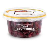 Tropgo Dried Cranberries 190g - Dried Fruit in Resealable and Recyclable Tub - Quick Energy Boost & Wholesome Trail Mix - Ready-to-Eat Dehydrated Fruit Snacks for Kids and Adults