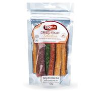 Tropgo Dried Fruit Bites - Coloured Mini Mango Sticks with Mixed Fruit Flavours: Peach, Passion, Kiwi, Blueberry, Strawberry and Raspberry - Flavoured Snack in Pouch