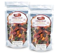 Tropgo Dried Fruit Bites - Mango Dried Fruit Mix Mini Cubes - Pack of 2 - Mixed Dried Fruit in Pouch - Healthy Snacks for Adults and Kids - Peach, Passion, Kiwi, Blueberry, Strawberry, Raspberry