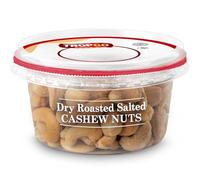 Tropgo Dry Roasted Salted Kosher Cashew Nuts - Guilt-Free Roasted Peanut Snack in a Resealable and Recyclable Tub - Fibre and Protein Rich Healthy Cashew Nuts - Vegan Nuts Snack for all Ages (180G)