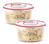 Tropgo Flaked Almonds 2 x 140g - Finely Sliced Almond Nuts in a Resealable and Recyclable Tub - Unsalted Peanut Flakes - Protein and Fibre Rich Guilt Free Nut Snack - Healthy Snack for All Ages