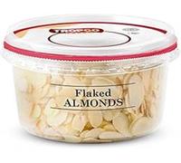 Tropgo Flaked Almonds 140g - Finely Sliced Almond Nuts in a Resealable and Recyclable Tub - Unsalted Peanut Flakes - Protein and Fibre Rich Guilt Free Nut Snack - Healthy Snack for All Ages (1-Pack)