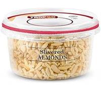 Tropgo Slivered Raw Almonds - Fresh Chopped Almond Nuts in a Resealable and Recyclable Tub - Fibre and Protein Rich Guilt Free Sliced Almond Nuts Snack - Ideal Healthy Snack for all Ages (150G)