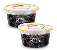 Tropgo Pitted Prunes 2 x 220g - Dried Fruit in Resealable and Recyclable Tub - Quick Energy Boost & Wholesome Trail Mix - Ready-to-Eat Dehydrated Fruit Snacks for Kids and Adults