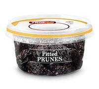 Tropgo Pitted Prunes 220g - Dried Fruit in Resealable and Recyclable Tub - Quick Energy Boost & Wholesome Trail Mix - Ready-to-Eat Dehydrated Fruit Snacks for Kids and Adults