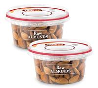 Tropgo Raw Almonds 180g - Pack of 2 - Unsalted Fresh Whole Almonds in a Resealable & Recyclable Tub - Rich Source of Protein & Essential Nutrients & Minerals - Ideal Healthy Vegan Snack for All Ages
