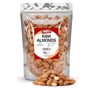 Tropgo Raw Almonds 1kg - Whole Natural Non-GMO Unsalted Nuts for Snacking, Baking and Cooking - Delicious, Plant-Based Protein - Almond Nuts in Resealable Bag