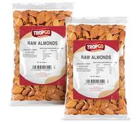 Tropgo Raw Almonds Nuts - 500g - Pack of 2 - Unsalted Almond Nuts, Californian Natural Sprouted - Healthy Nut High in Protein, Fibre, Packed Fresh Perfect for Snacking - Bulk Buy Food