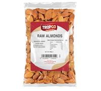 Tropgo Raw Almonds Nuts - 500g - Unsalted Almond Nuts, Californian Natural Sprouted - Healthy Nut High in Protein, Fibre, Packed Fresh Perfect for Snacking - Bulk Buy Food