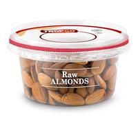 Tropgo Raw Almonds - Unsalted Fresh Whole Almonds in a Resealable and Recyclable Tub - Rich Source of Protein and Essential Nutrients and Minerals - Ideal Healthy Vegan Snack for All Ages (180G)