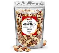 Tropgo Raw Mixed Nuts - 1kg Nut Snacks - Packed Fresh, Healthy Jumbo Nuts with Fibre, Protein, and Minerals - Perfect Snacking - Includes Almonds, Brazil Nuts, Cashews, Peanuts, Walnuts & Hazelnuts