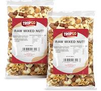Tropgo Raw Mixed Nuts 2 × 500g (1KG) Nut Snacks - Packed Fresh, Healthy Jumbo Nuts with Fibre & Minerals - Perfect for Snacking - Includes Almonds, Brazil Nuts, Cashews, Peanuts, & Hazelnuts